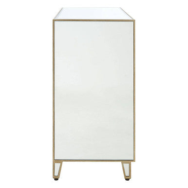 Knightsbridge Champagne Gold and Mirrored Chest of 3 Drawers