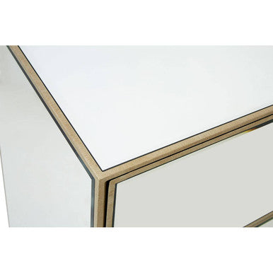 Knightsbridge Champagne Gold and Mirrored Chest of 3 Drawers