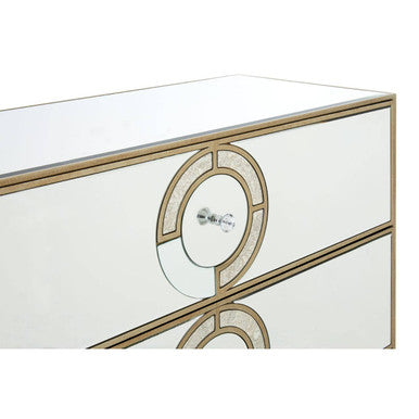 Knightsbridge Champagne Gold and Mirrored Chest of 3 Drawers