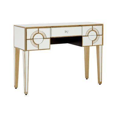 Mirrored Glass Console Table with Five Drawers and Crystal Style Knobs | Knightsbridge