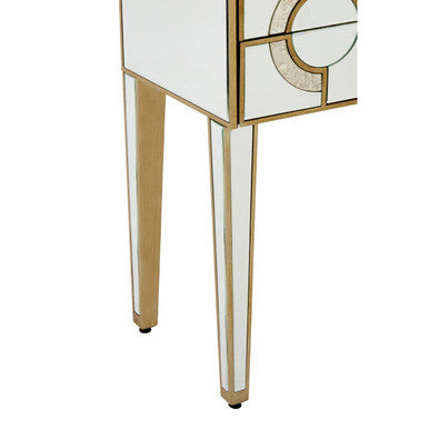 Mirrored Glass Console Table with Five Drawers and Crystal Style Knobs | Knightsbridge
