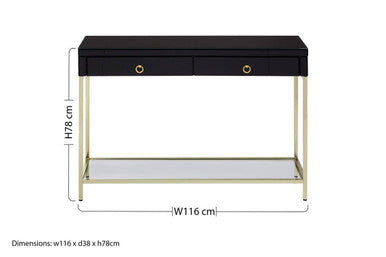 Kensington Townhouse Black Mirrored Console Table