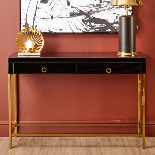Townhouse Black Mirrored Console Table