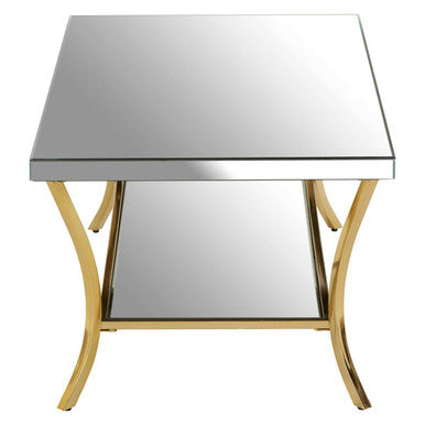 Kensington Townhouse Mirrored Coffee Table with Gold Finish Legs