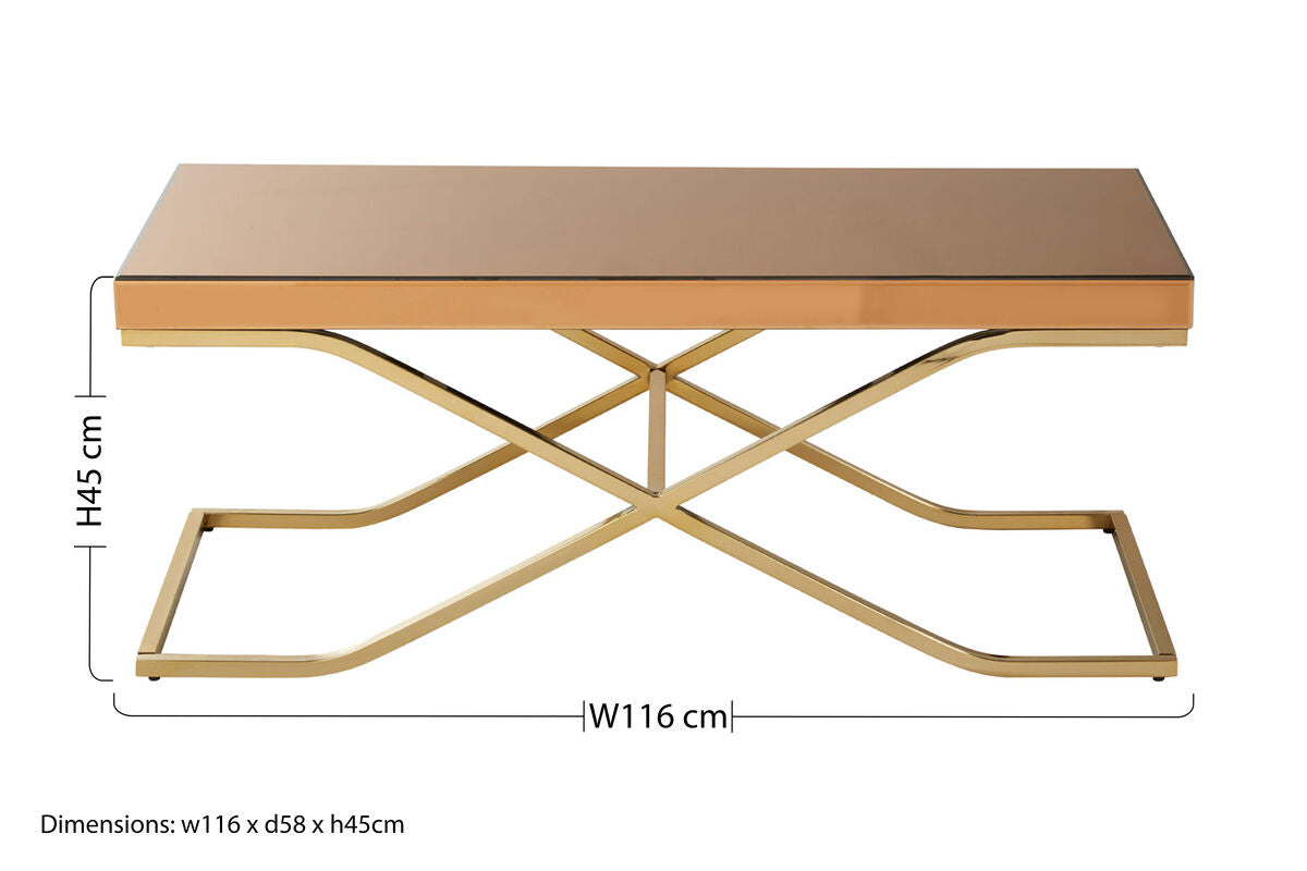 Kensington Townhouse Brown Mirrored Coffee Table