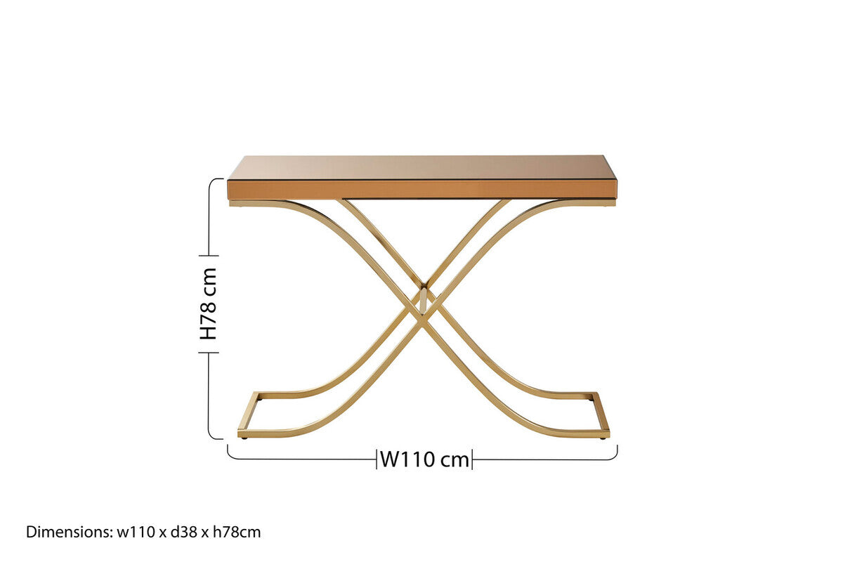 Kensington Townhouse Brown Mirrored Console Table