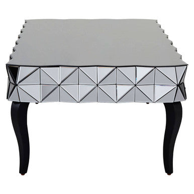 Soho Smoked Faceted Mirror Coffee Table with Drawers