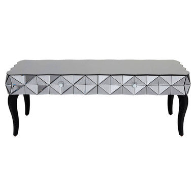 Soho Smoked Faceted Mirror Coffee Table with Drawers