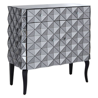 Soho Smoked Faceted Mirror 2 Door Sideboard