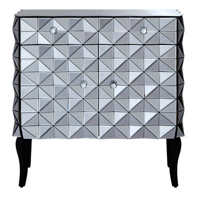 Soho Smoked Faceted Mirror 2 Door Sideboard