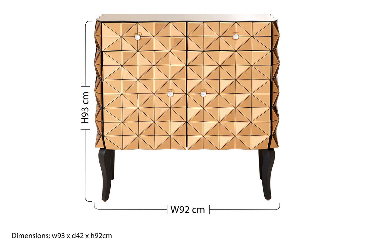Soho Copper Faceted Mirror Cabinet