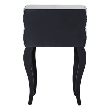Soho Smoked Faceted Mirror 2 Drawer Bedside Table