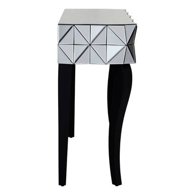 Soho Smoked Faceted Mirror Console Table with Drawers