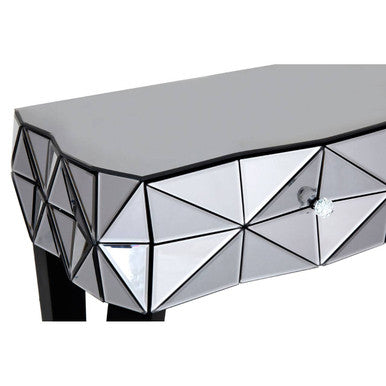 Soho Smoked Faceted Mirror Console Table with Drawers