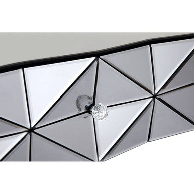 Soho Smoked Faceted Mirror Console Table with Drawers
