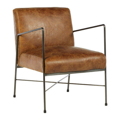 Hoxton Light Brown Leather Lounge Chair