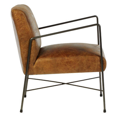 Hoxton Light Brown Leather Lounge Chair