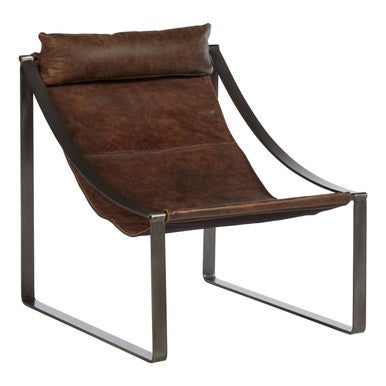 Hoxton Brown Leather Sling Chair