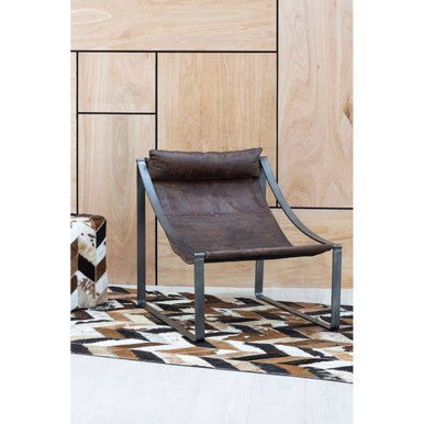 Hoxton Brown Leather Sling Chair