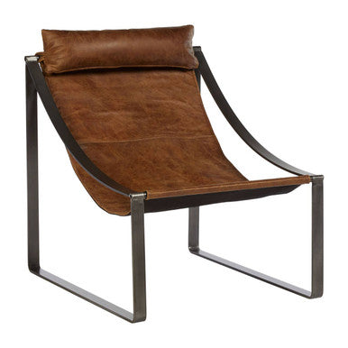Hoxton Light Brown Leather Sling Chair
