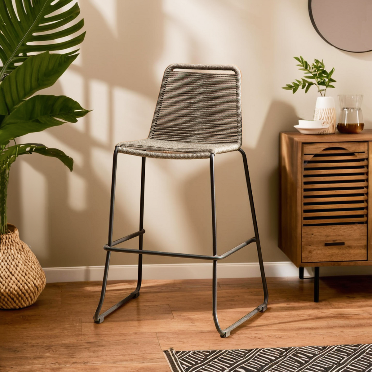 Grey Rope Bar Chair | Sisal