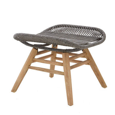 Sisal Grey Woven Rope Lounge Chair and Footstool Set