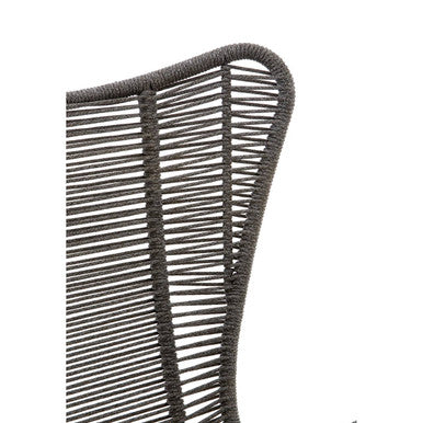 Sisal Grey Woven Rope Lounge Chair and Footstool Set