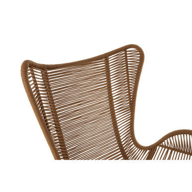 Sisal Latte Woven Rope Lounge Chair and Footstool Set