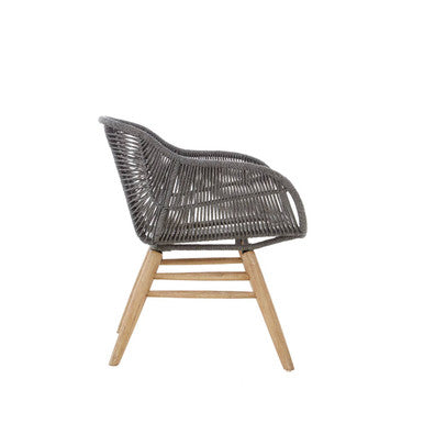 Sisal Grey Rope Woven Armchair