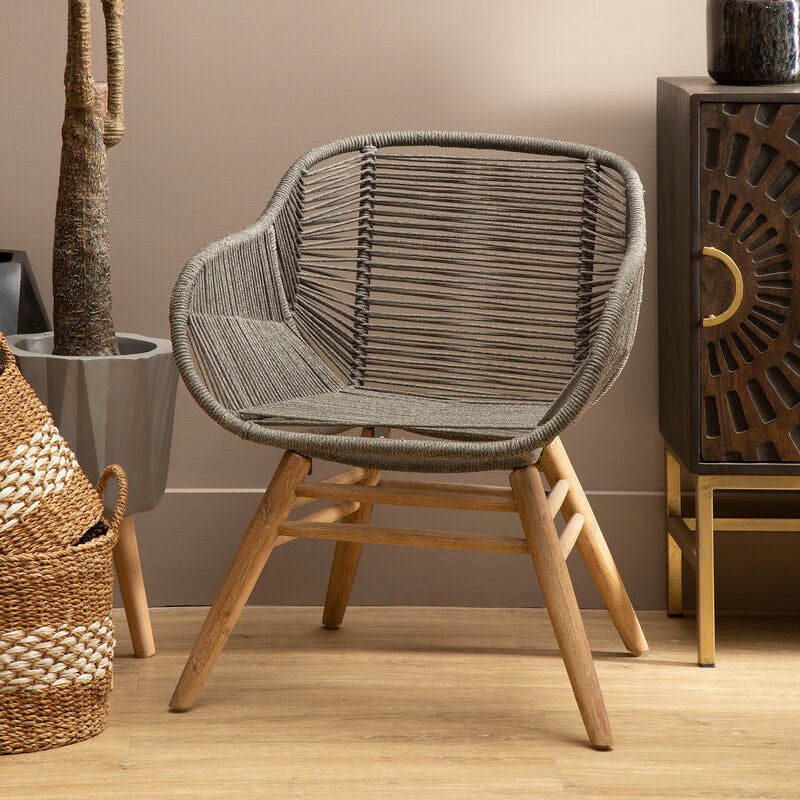 Sisal Grey Rope Woven Armchair