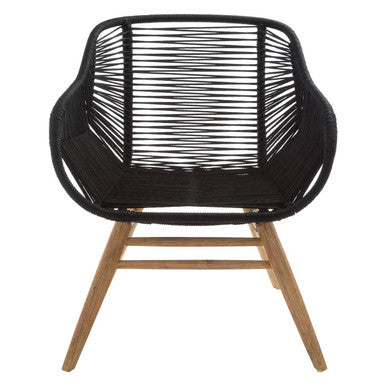 Sisal Black Rope Woven Armchair