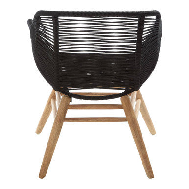 Sisal Black Rope Woven Armchair
