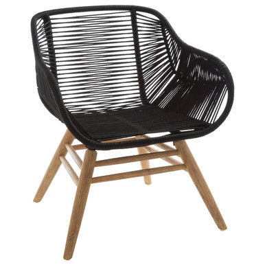 Sisal Black Rope Woven Armchair