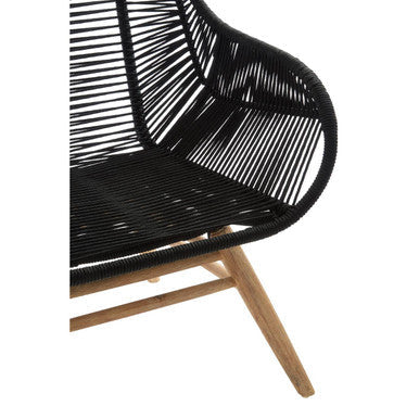 Sisal Black Rope Woven Armchair