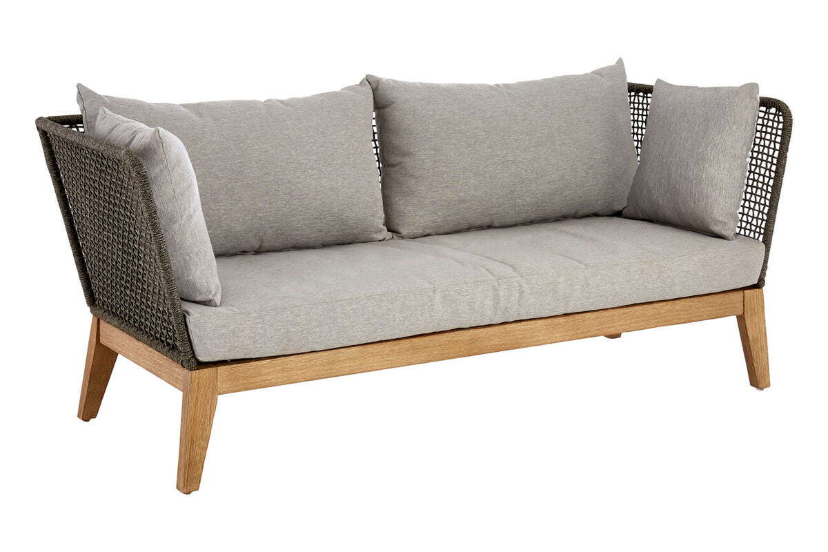 Opus Grey Woven Rope 3 Seater Sofa with Cushions