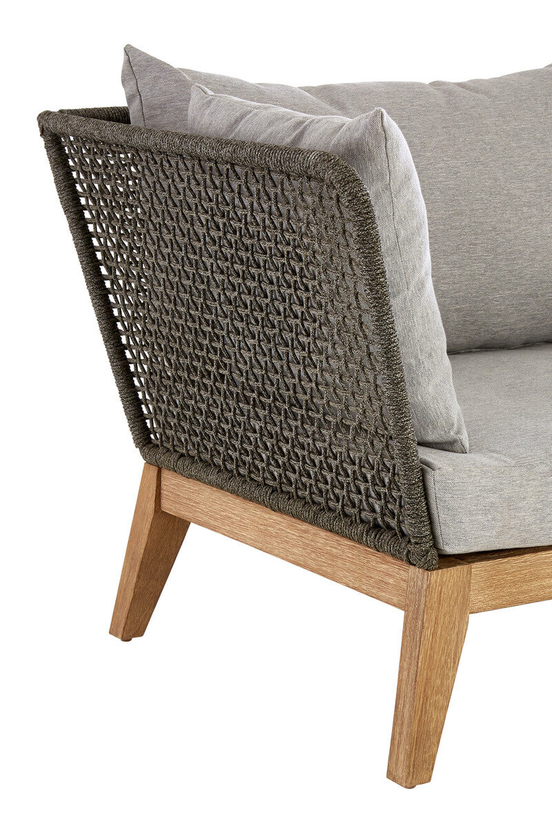 Opus Grey Woven Rope 3 Seater Sofa with Cushions