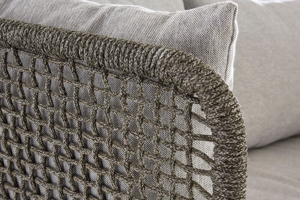Opus Grey Woven Rope 3 Seater Sofa with Cushions