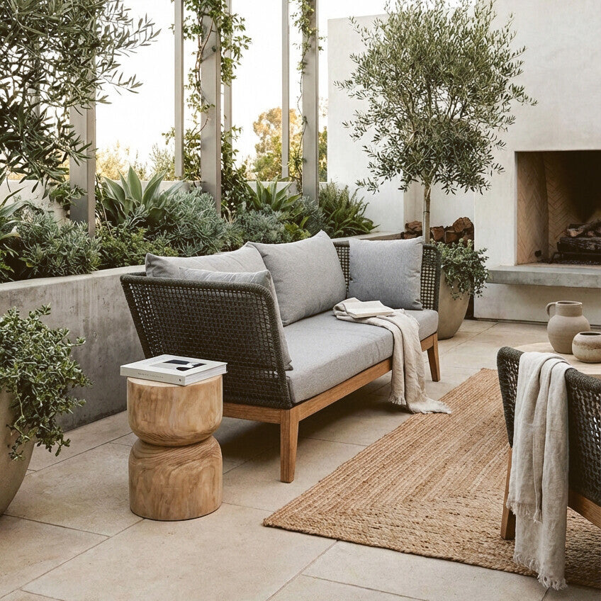 Opus Grey Woven Rope 3 Seater Sofa with Cushions