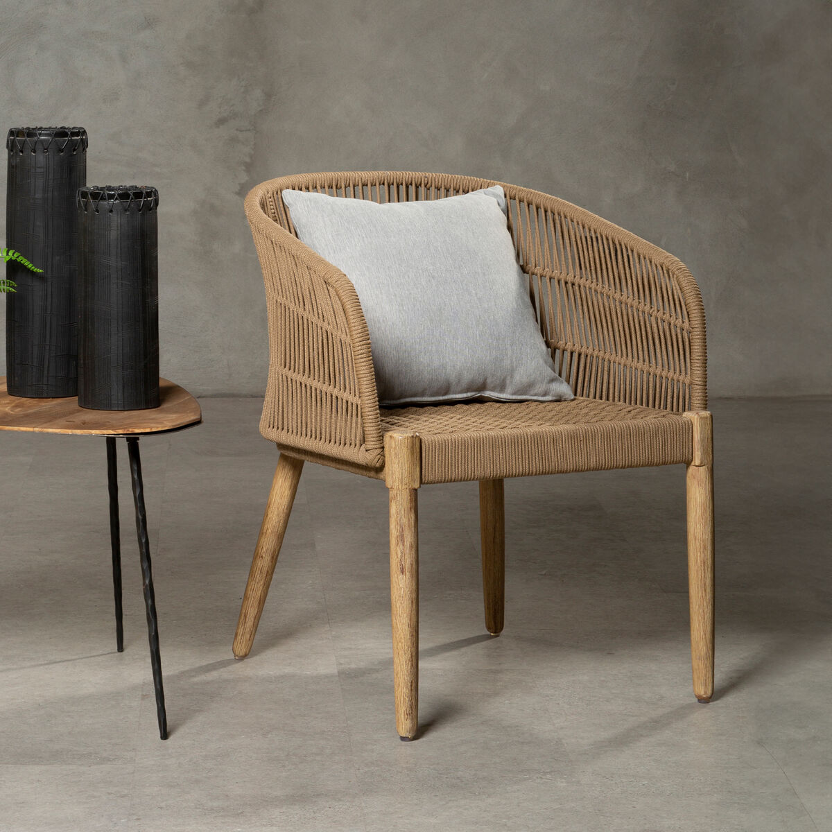 Opus Natural Woven Rope Armchair with Cushion