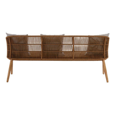 Opus Natural Woven Rope and Wood 3 Seater Sofa