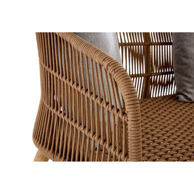 Opus Natural Woven Rope and Wood 3 Seater Sofa