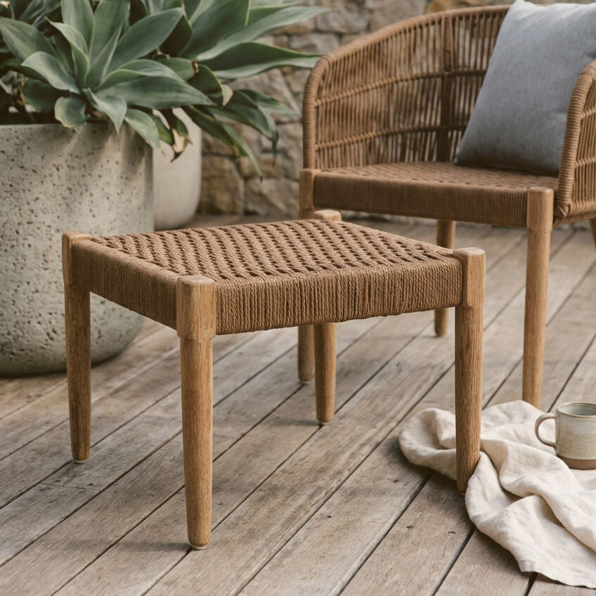 Opus Natural Woven Rope Footstool