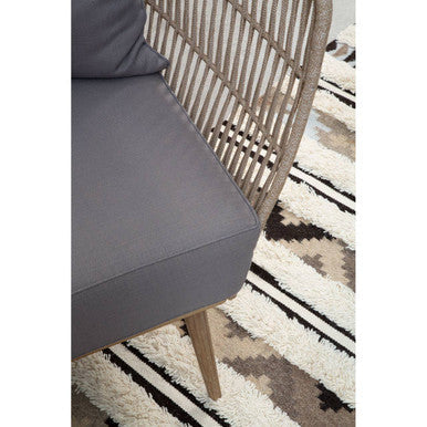 Opus Natural Woven Rope 2 Seater Sofa with Grey Cushions