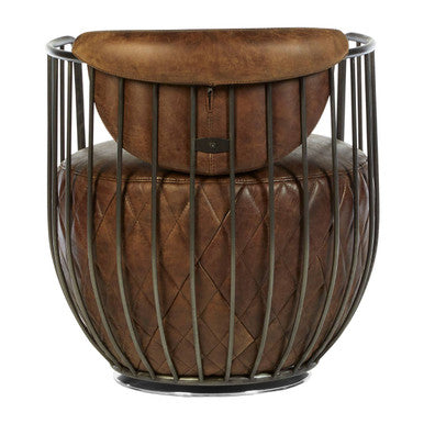 Hoxton Brown Leather Swivel Tub Chair