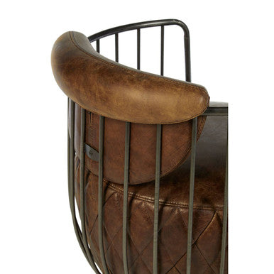 Hoxton Brown Leather Swivel Tub Chair