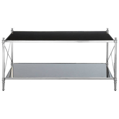 Hoffmann Black Glass and Nickel Finish Coffee Table