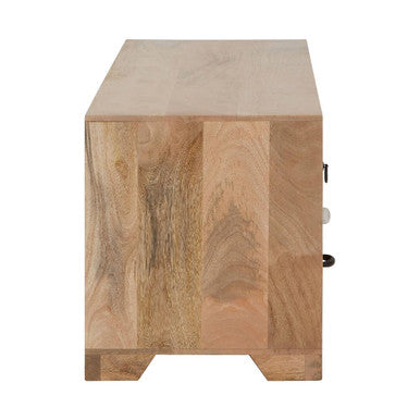Marwar Mango Wood and Hair on Leather Media Unit