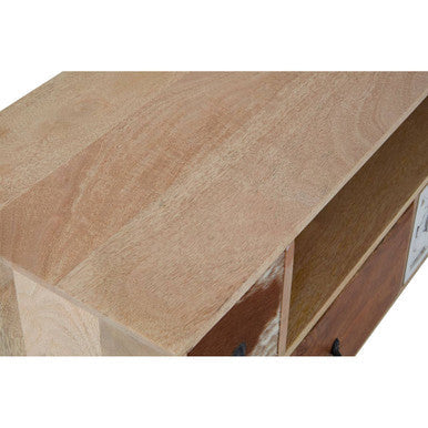 Marwar Mango Wood and Hair on Leather Media Unit