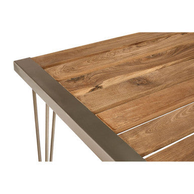 Nandri Natural Teak Wood Slatted Rectangular Dining Table