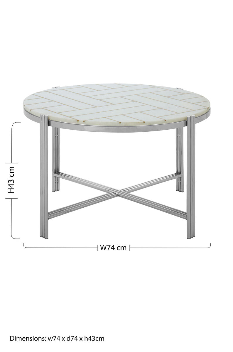 Eva White Marble Coffee Table